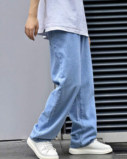 Ice Blue Straight Fit Jeans For Men's