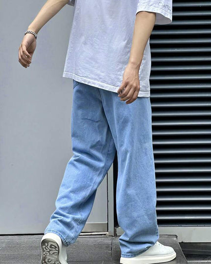 Ice Blue Straight Fit Jeans For Men's