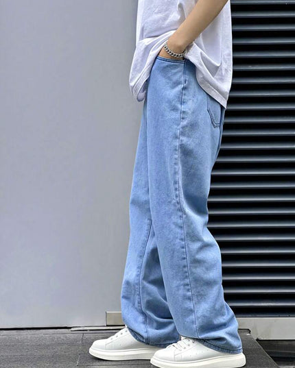 Ice Blue Straight Fit Jeans For Men's