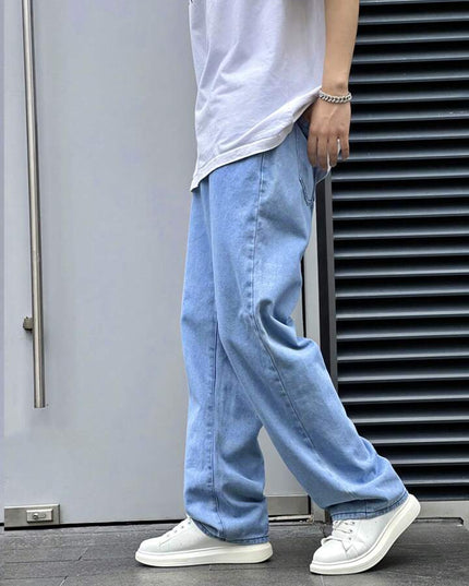 Ice Blue Straight Fit Jeans For Men's