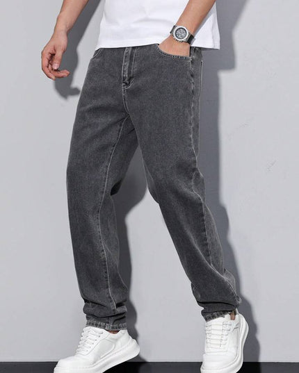 Charcoal Black Carrot Fit Jeans For Men's