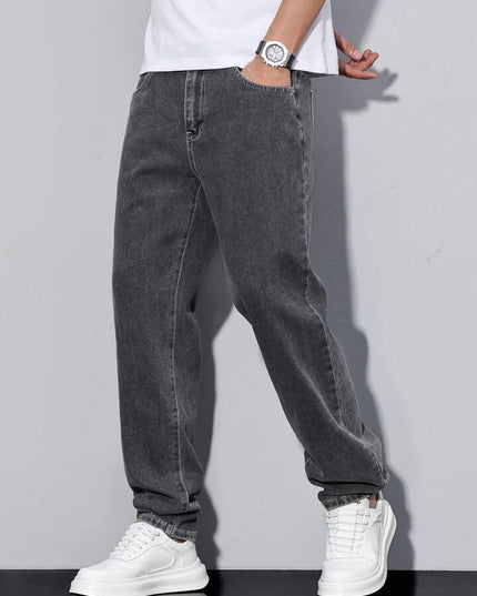 Charcoal Black Carrot Fit Jeans For Men's