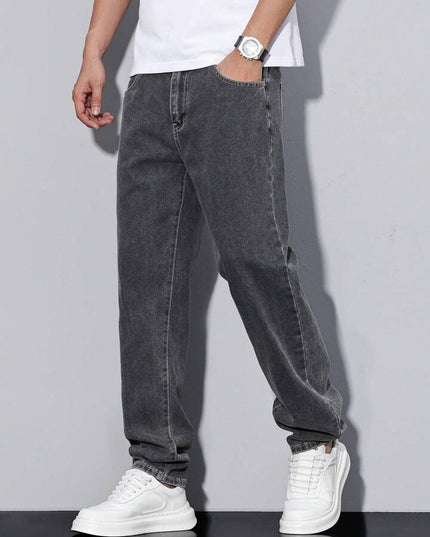 Charcoal Black Carrot Fit Jeans For Men's