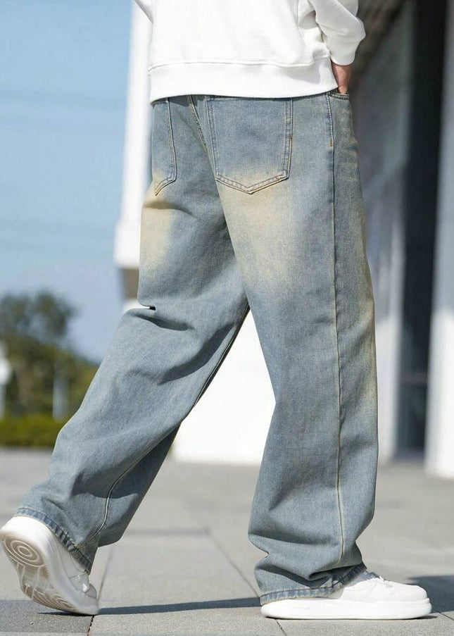 Light Blue Vintage Wash Baggy Fit Jeans
