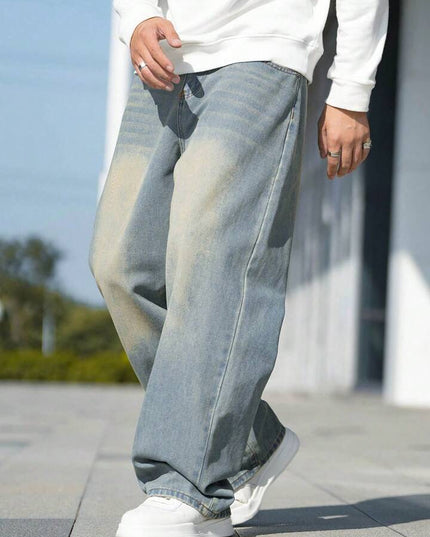 Light Blue Vintage Wash Baggy Fit Jeans