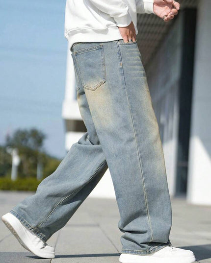 Light Blue Vintage Wash Baggy Fit Jeans