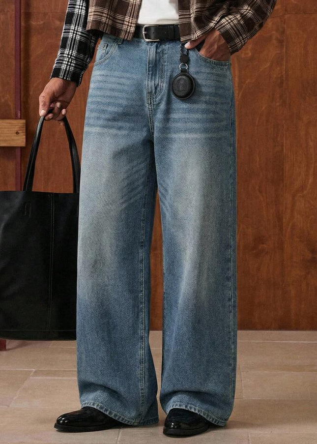 Mid Blue Retro Wash Baggy Fit jeans