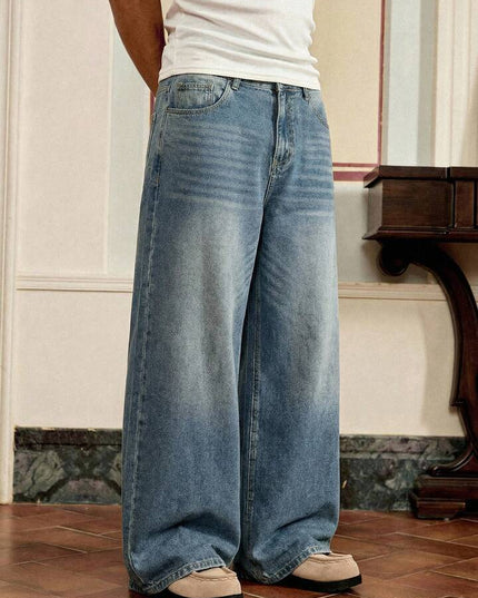 Mid Blue Retro Wash Baggy Fit jeans