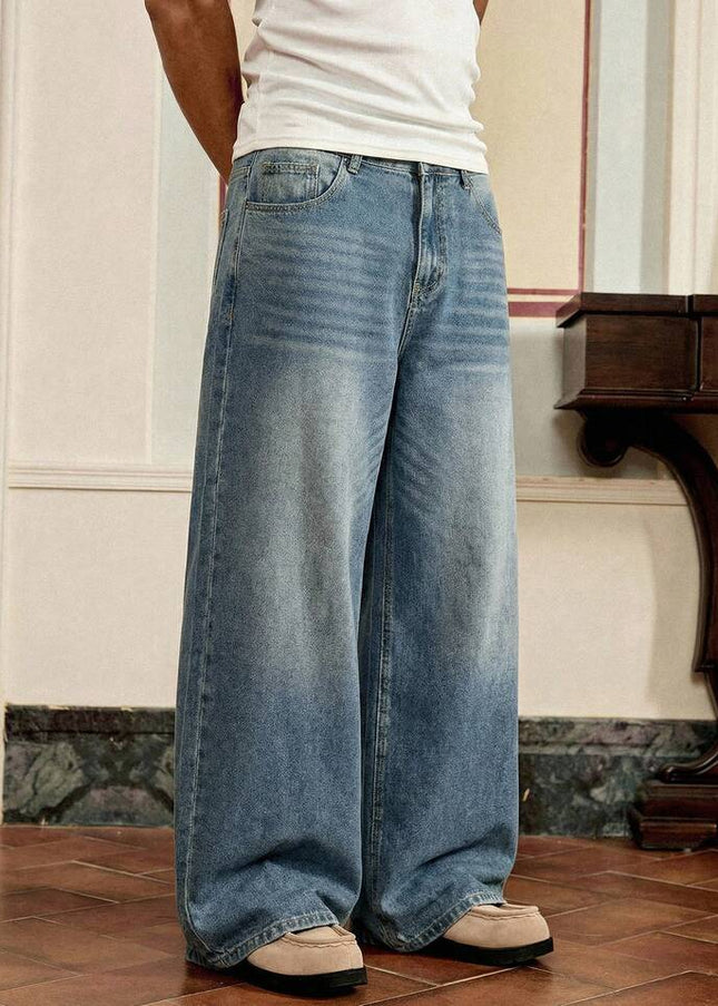 Mid Blue Retro Wash Baggy Fit jeans