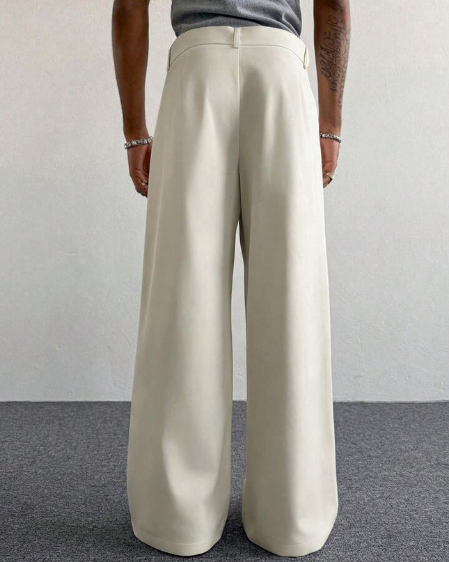 Beige Baggy Korean Pants