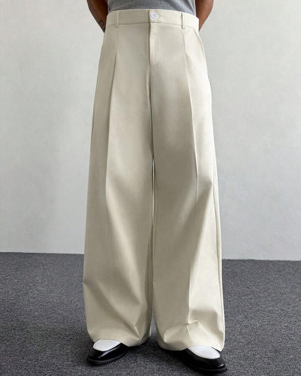 Beige Baggy Korean Pants