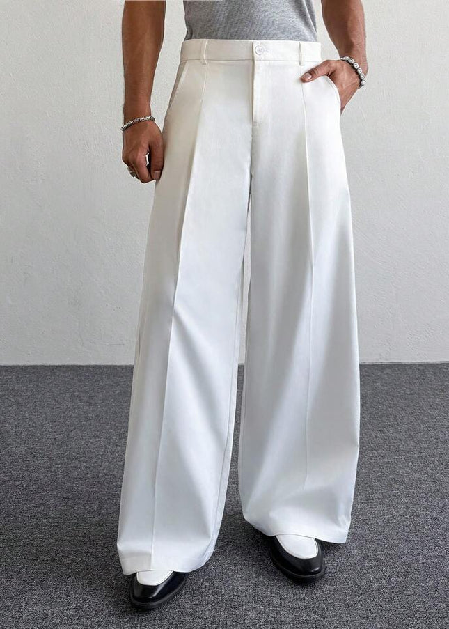 White Baggy Korean Pants
