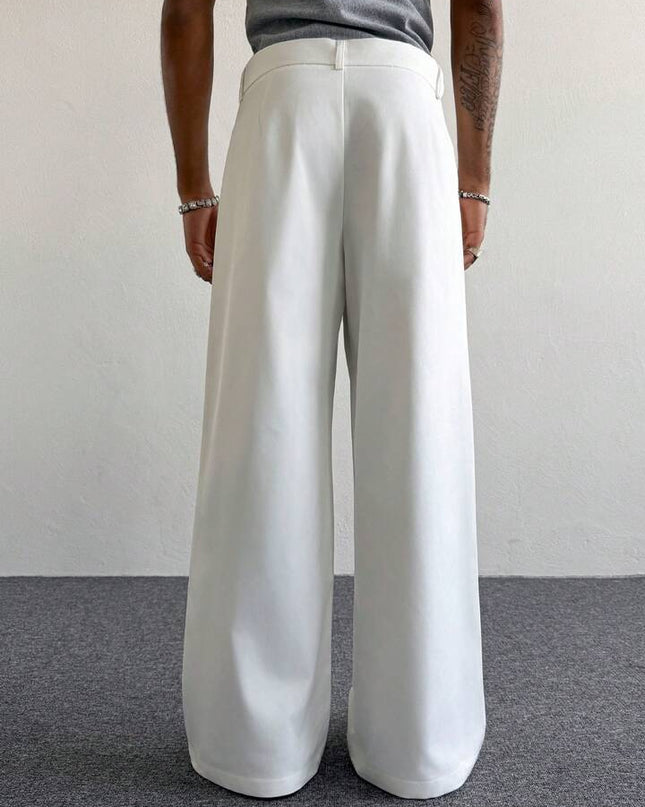White Baggy Korean Pants