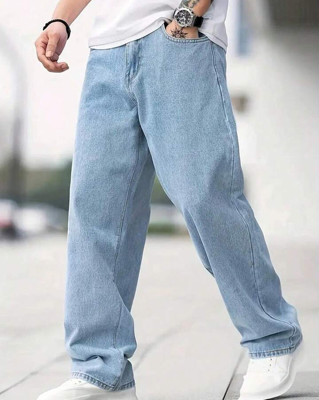 Ice Blue Wash Straight Fit Jeans