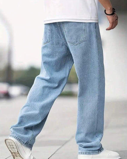 Ice Blue Wash Straight Fit Jeans