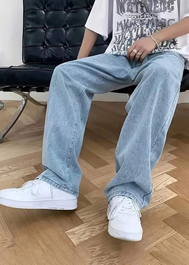 Ice Blue Wash Straight Fit Jeans