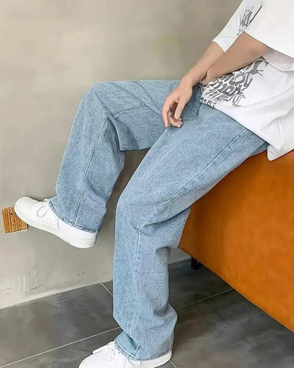 Ice Blue Wash Straight Fit Jeans