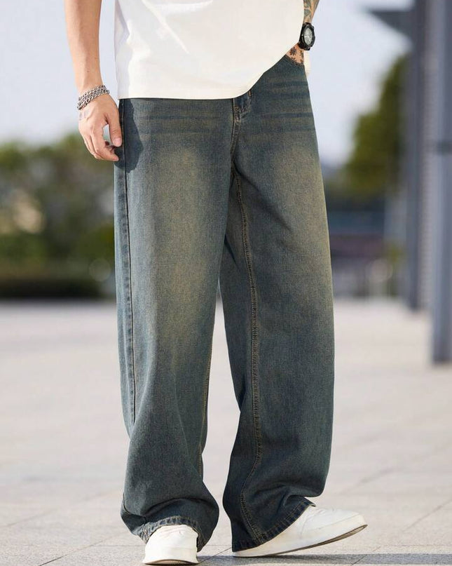 Dark Fade Casual Baggy Fit Jeans