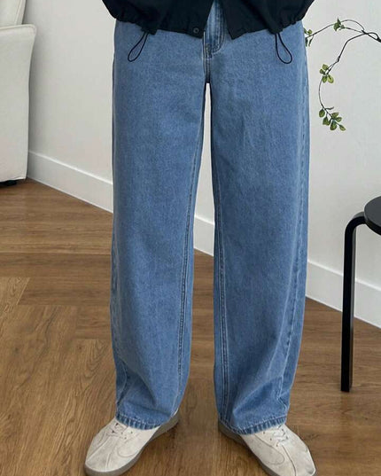 Stone Blue Wash Straight Fit Jeans