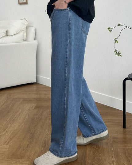 Stone Blue Wash Straight Fit Jeans