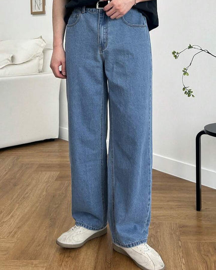 Stone Blue Wash Straight Fit Jeans