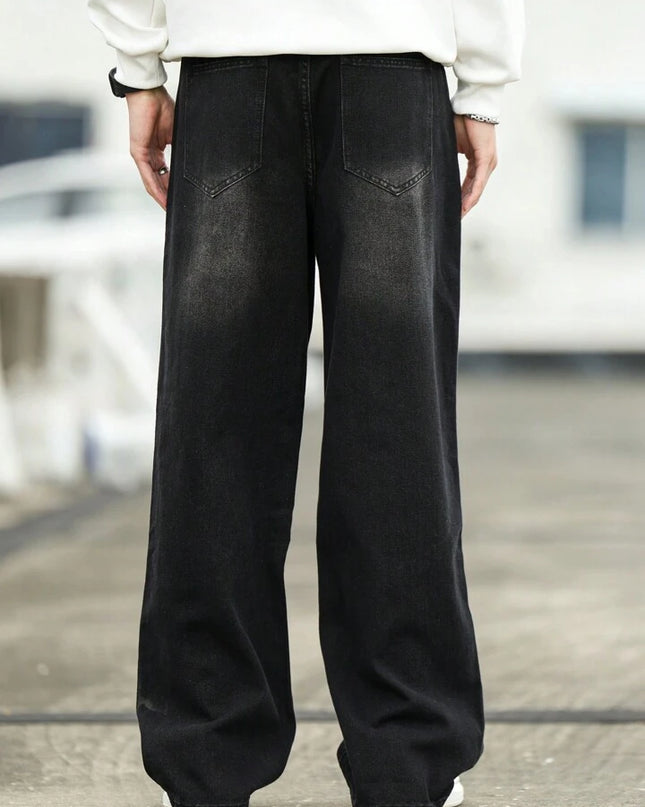 Acid Whisker Tinted Wash Baggy Fit Jeans
