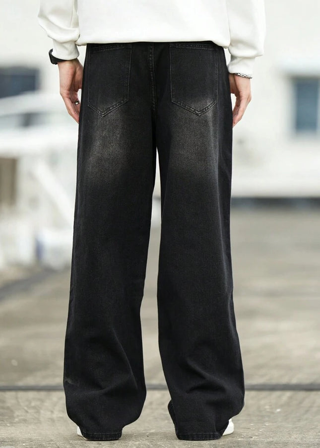Acid Whisker Tinted Wash Baggy Fit Jeans