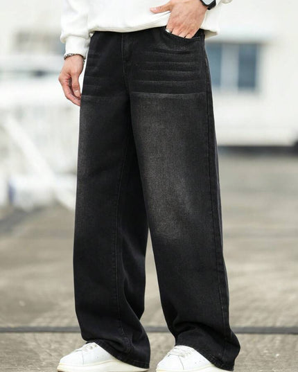 Acid Whisker Tinted Wash Baggy Fit Jeans