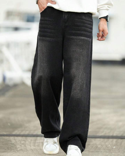 Acid Whisker Tinted Wash Baggy Fit Jeans