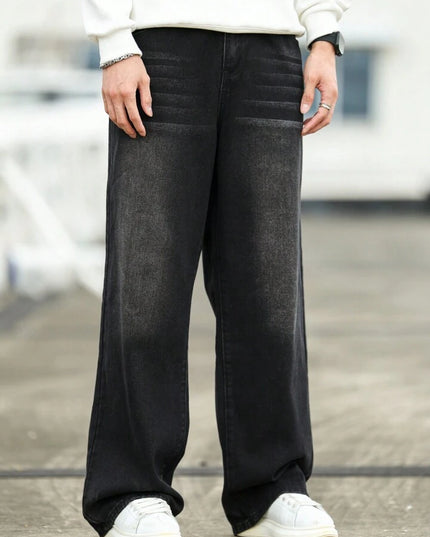 Acid Whisker Tinted Wash Baggy Fit Jeans